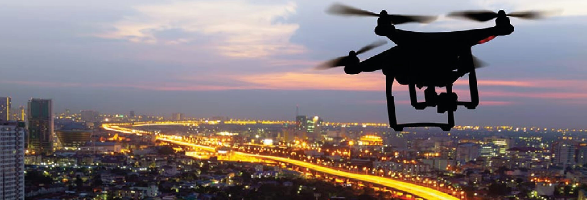 fondo de seguridad con drones